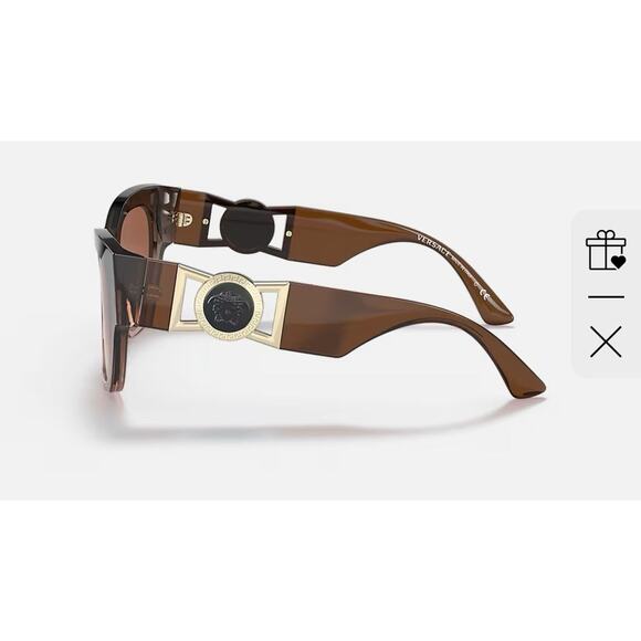 Versace VE 4415U 108/3 Havana Plastic Cat-Eye Sunglasses Brown Lens - Picture 6 of 6